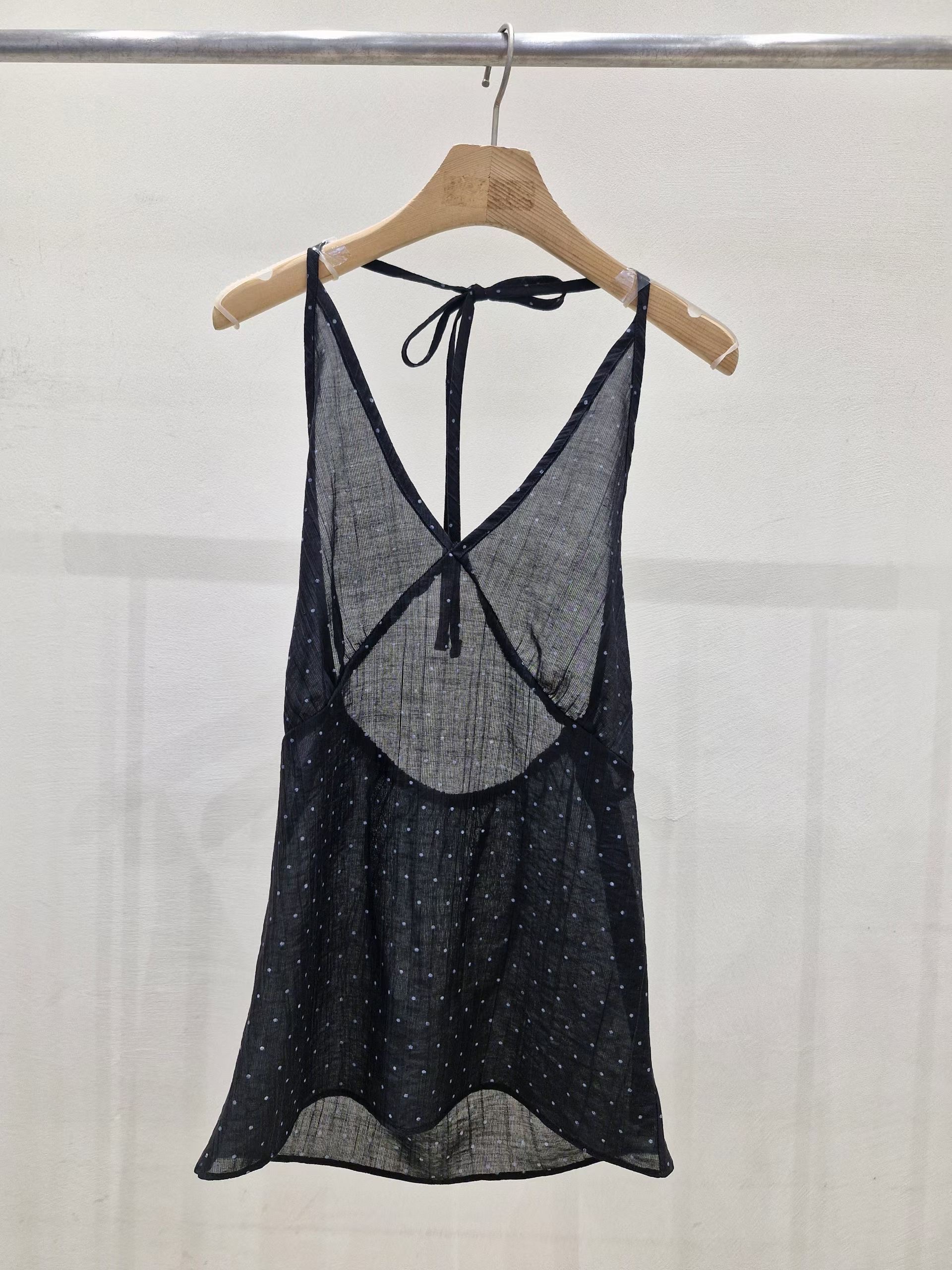 IF U-이퓨-T韓國東大門直郵女士新品職業吊帶背心圓點IF U吊帶/背心圖色3
