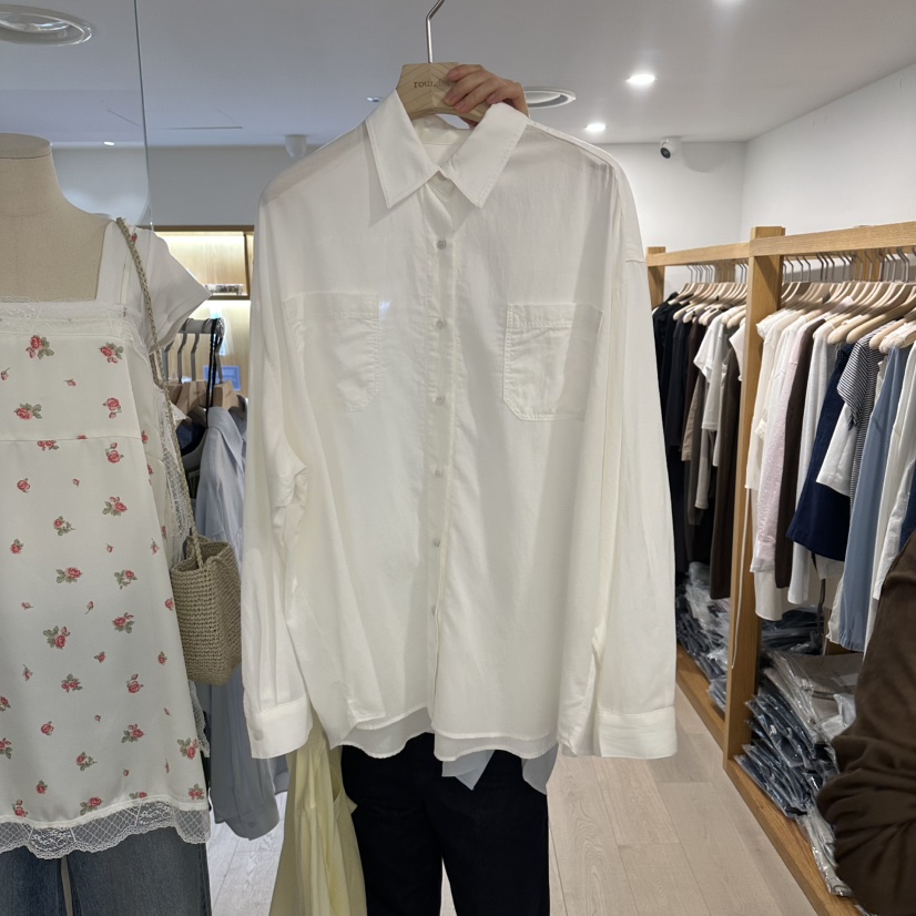 ROUNDER韓國代購女裝新品26春夏推薦時尚人氣襯衫蕾絲衫柔軟ROUNDER襯衫/蕾絲衫圖色2