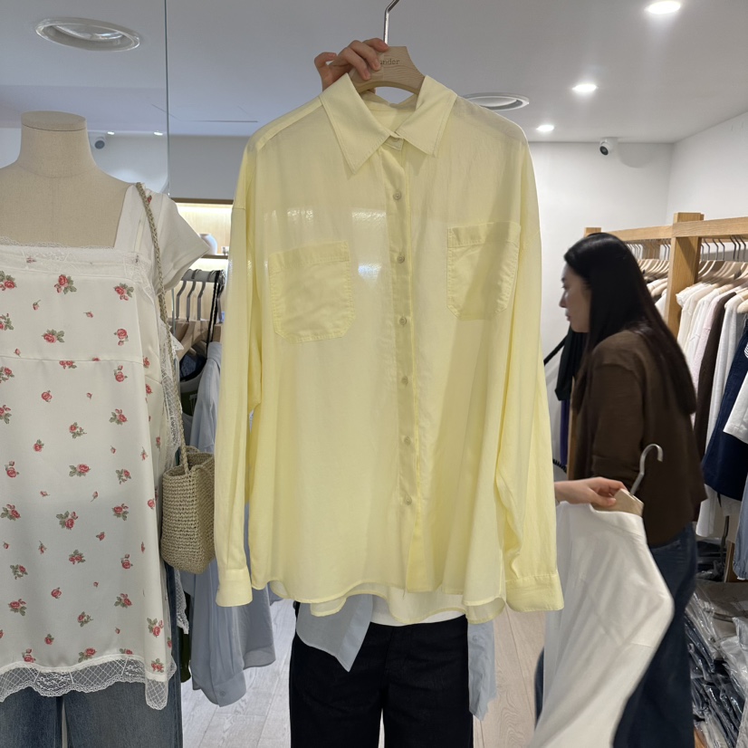 ROUNDER韓國代購女裝新品26春夏推薦時尚人氣襯衫蕾絲衫柔軟ROUNDER襯衫/蕾絲衫圖色3