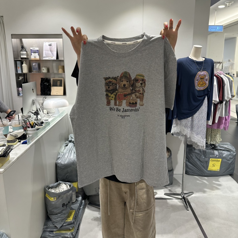 COMBO韓國東大門代購女士新品熱賣推薦26夏季人氣職業T恤COM_BOT恤圖色3