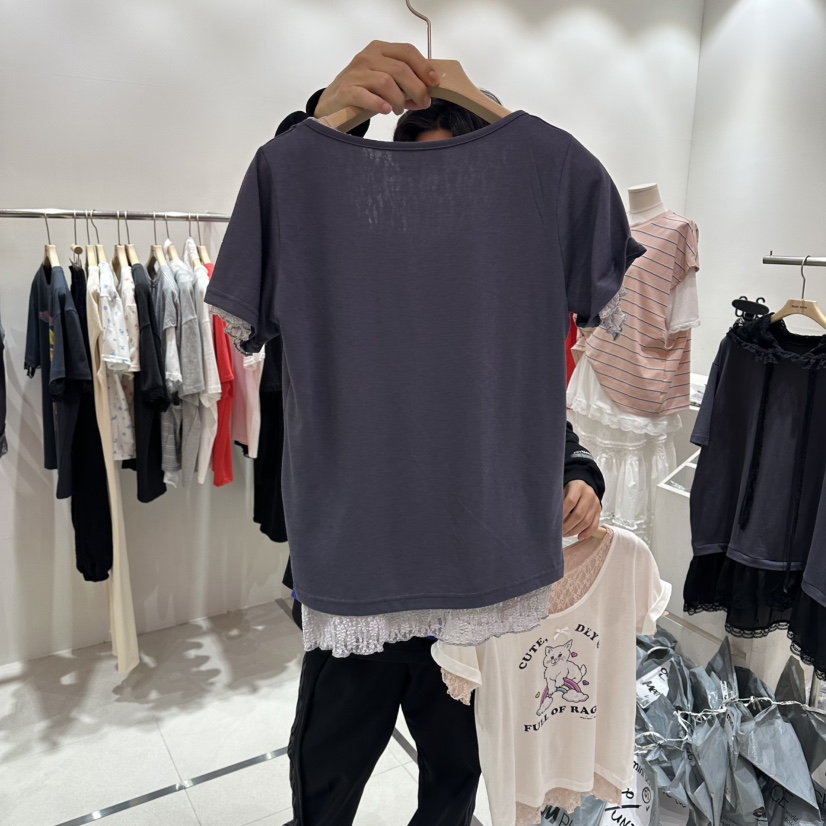 MINI UNNI韓國東大門代購女裝新品職業時尚熱賣T恤假兩件MINI UNNIT恤