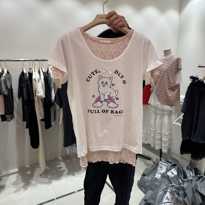 MINI UNNI韓國東大門代購女裝新品職業時尚熱賣T恤假兩件MINI UNNIT恤圖色2