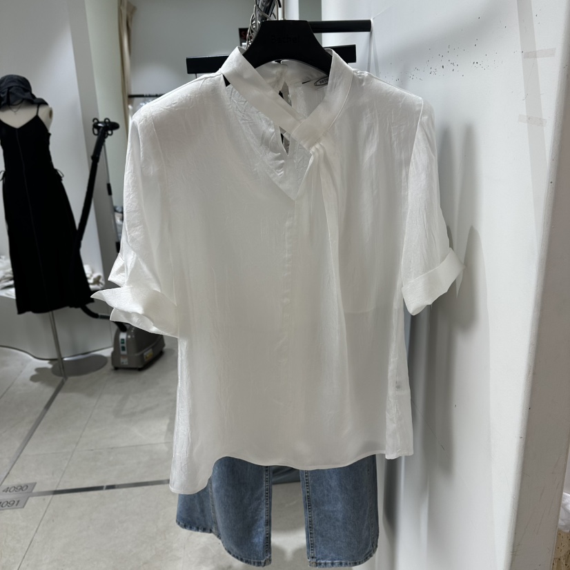 BETHEL東大門實拍韓國女裝新品休閑職業襯衫蕾絲衫系帶絲質BETHEL襯衫/蕾絲衫圖色1