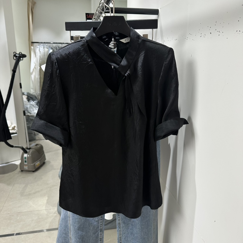 BETHEL東大門實拍韓國女裝新品休閑職業襯衫蕾絲衫系帶絲質BETHEL襯衫/蕾絲衫圖色3