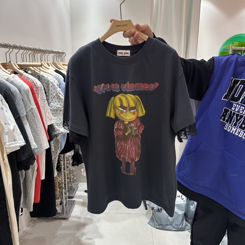 MINI UNNI韓國直郵女裝新品推薦26夏季職業休閑人氣26春夏T恤MINI UNNIT恤圖色2