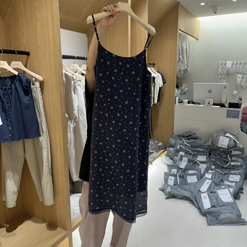MILLIF韓國東大門代購女裝新款時尚推薦休閑職業連衣裙印花MILLIF連衣裙