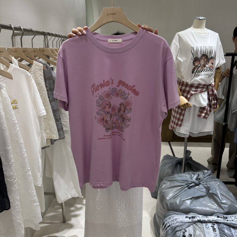 A WANT韓國直郵實拍女士新品26夏季26春夏時尚熱賣人氣T恤A WANTT恤圖色2