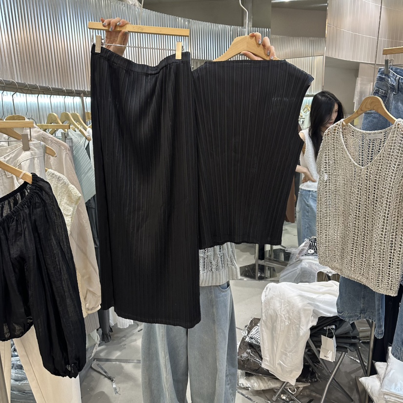 ALEGRE韓國直郵實拍女士新品休閑職業推薦時尚套裝套裝褶皺ALEGRE套裝圖色2