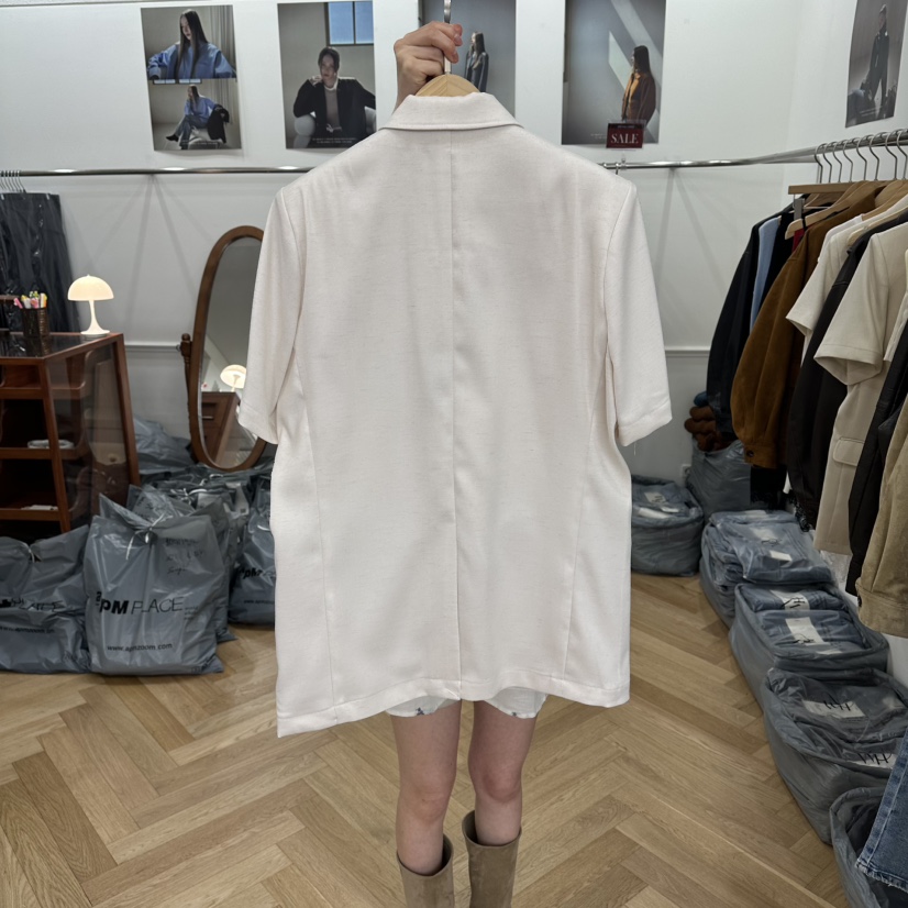 NOWHERE韓國直郵女裝新品時尚26夏季職業熱賣26春夏夾克亞麻布NOWHERE夾克