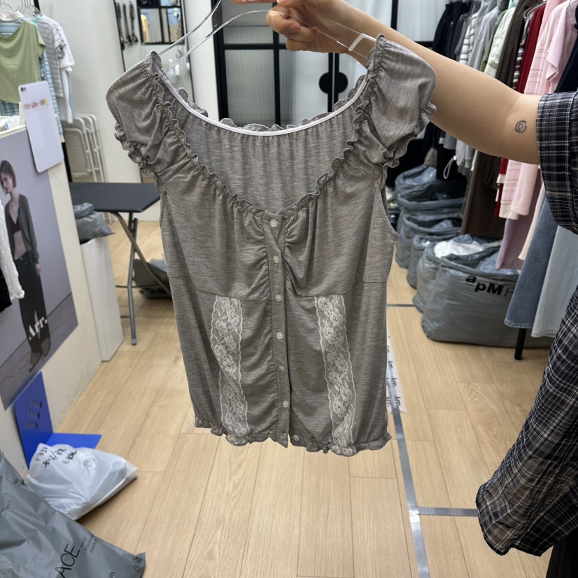 ARR韓國東大門直郵女裝新品時尚休閑熱賣推薦職業襯衫蕾絲衫ARR襯衫/蕾絲衫圖色1
