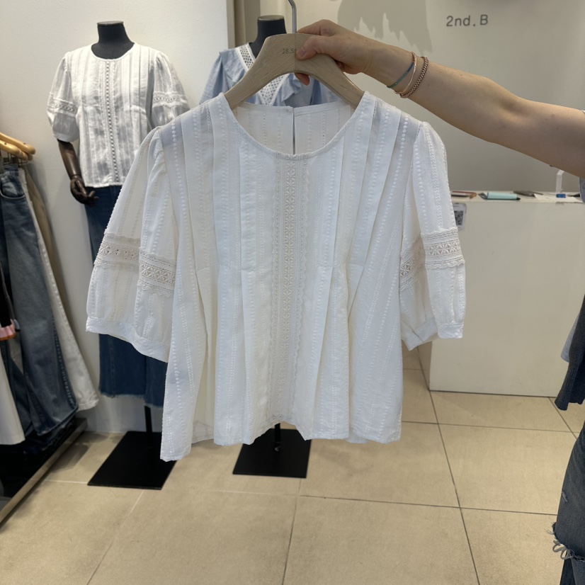 2nd B-S東大門實拍韓國女士新品熱賣時尚26夏季襯衫蕾絲衫2nd B-S襯衫/蕾絲衫
