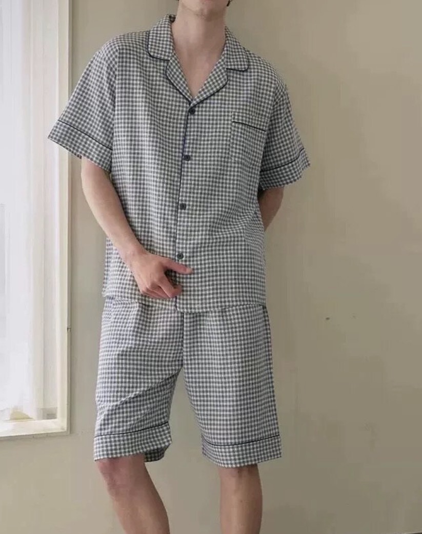 LUNALUZ-L韓國直郵實拍女裝新款26夏季休閑睡衣兩件套格子LUNALUZ睡衣圖色1