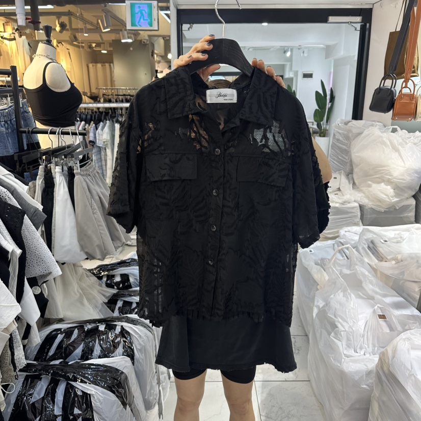 空韓國直郵實拍女士新品熱賣人氣時尚推薦休閑襯衫蕾絲衫BAKHA襯衫/蕾絲衫圖色2