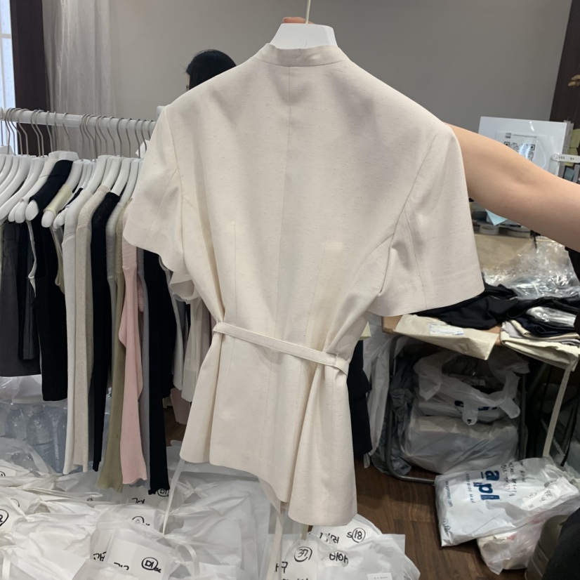 UNDERSTANDING東大門實拍韓國女士新品休閑26春夏夾克含腰繩UNDERSTANDING夾克