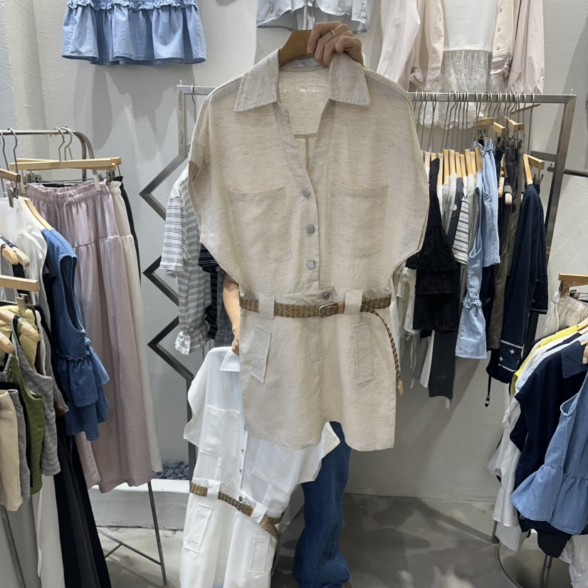 HIPTIQUE韓國東大門代購女士新品熱賣連體褲不含腰帶亞麻HIPTIQUE連體褲圖色2
