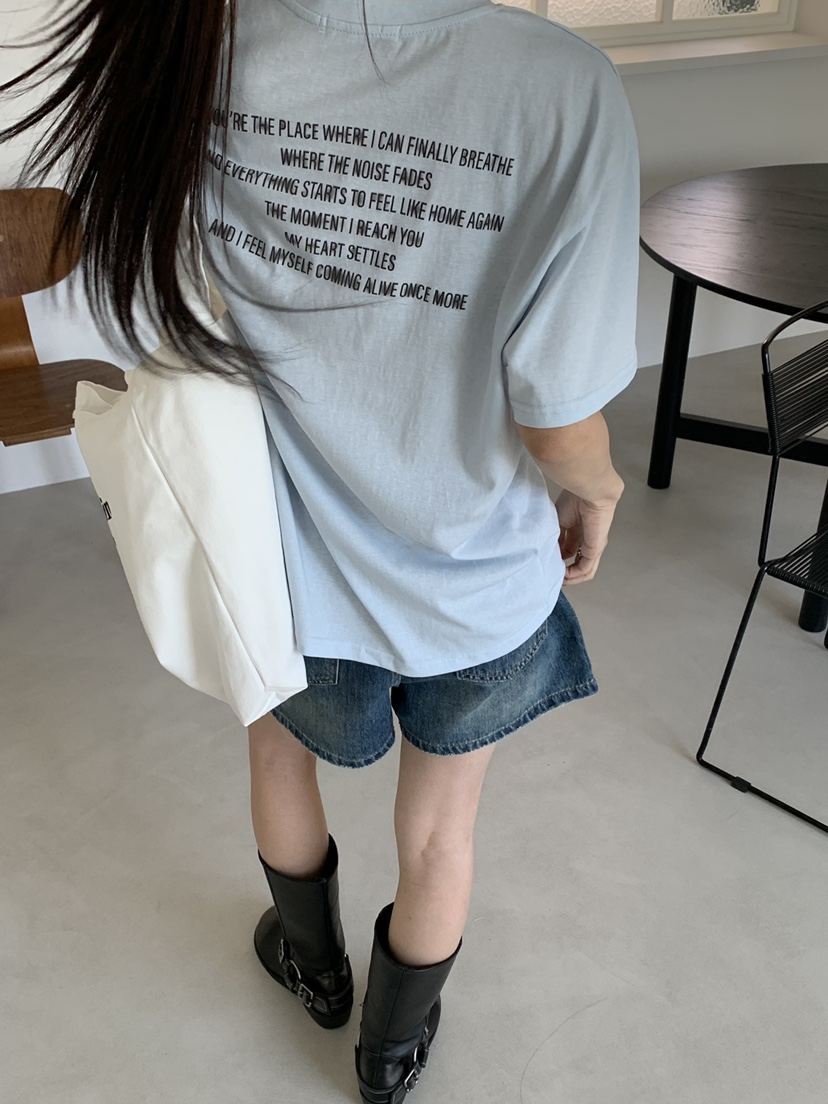 RIVER RAIN韓國東大門直郵女士新款推薦時尚人氣26春夏T恤RIVER RAINT恤