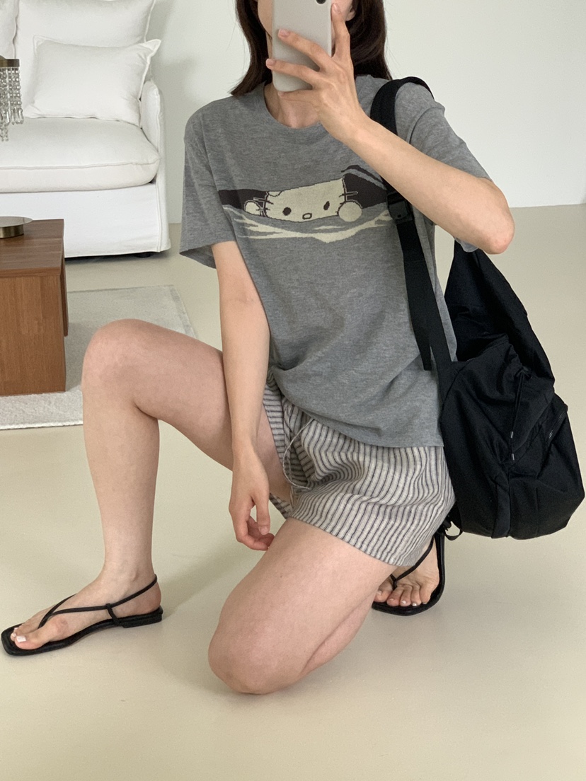 CICI韓國直郵女士新款職業時尚26夏季推薦熱賣休閑T恤印花Ci CiT恤