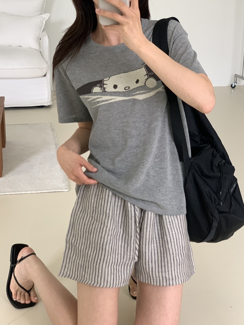 CICI韓國直郵女士新款職業時尚26夏季推薦熱賣休閑T恤印花Ci CiT恤