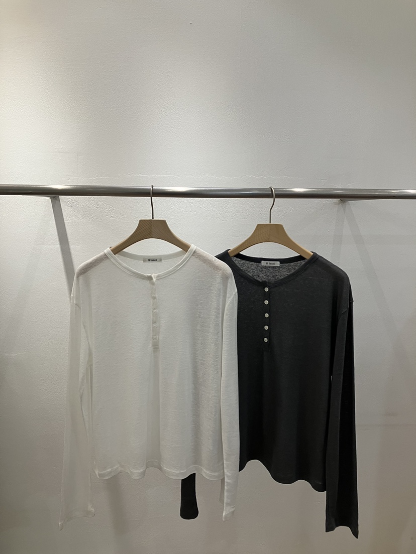 FL LANEL韓國東大門代購女士新品熱賣職業長袖T恤亞麻紐扣FL LANEL長袖T恤