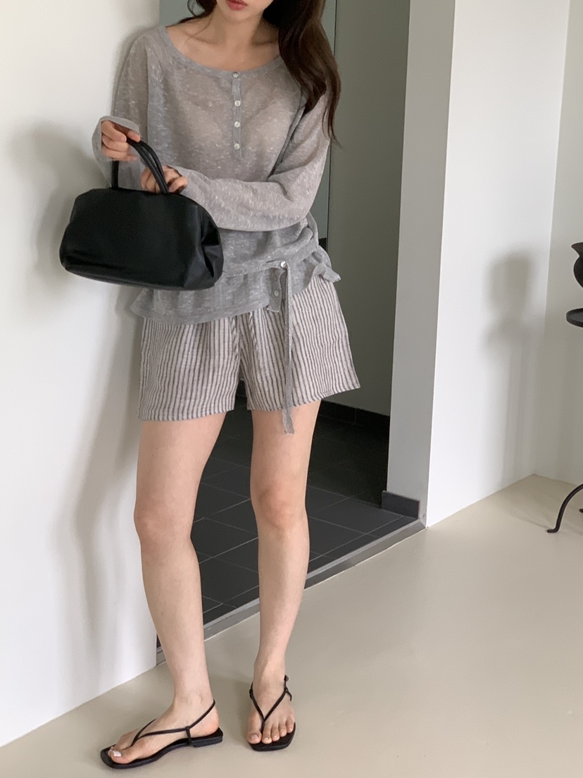 CICI東大門實拍韓國女裝新款熱賣推薦時尚休閑人氣短褲條紋Ci Ci短褲