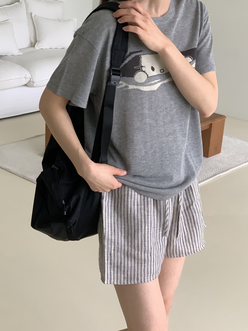 CICI東大門實拍韓國女裝新款熱賣推薦時尚休閑人氣短褲條紋Ci Ci短褲