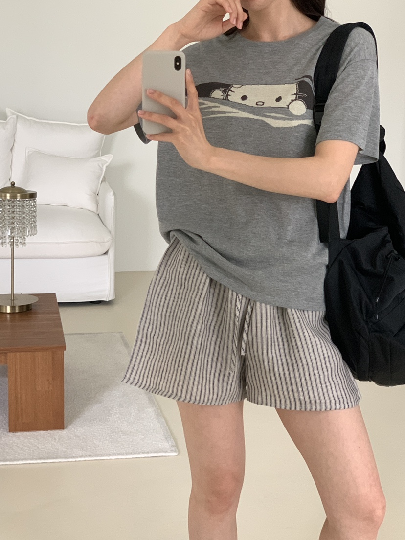 CICI東大門實拍韓國女裝新款熱賣推薦時尚休閑人氣短褲條紋Ci Ci短褲