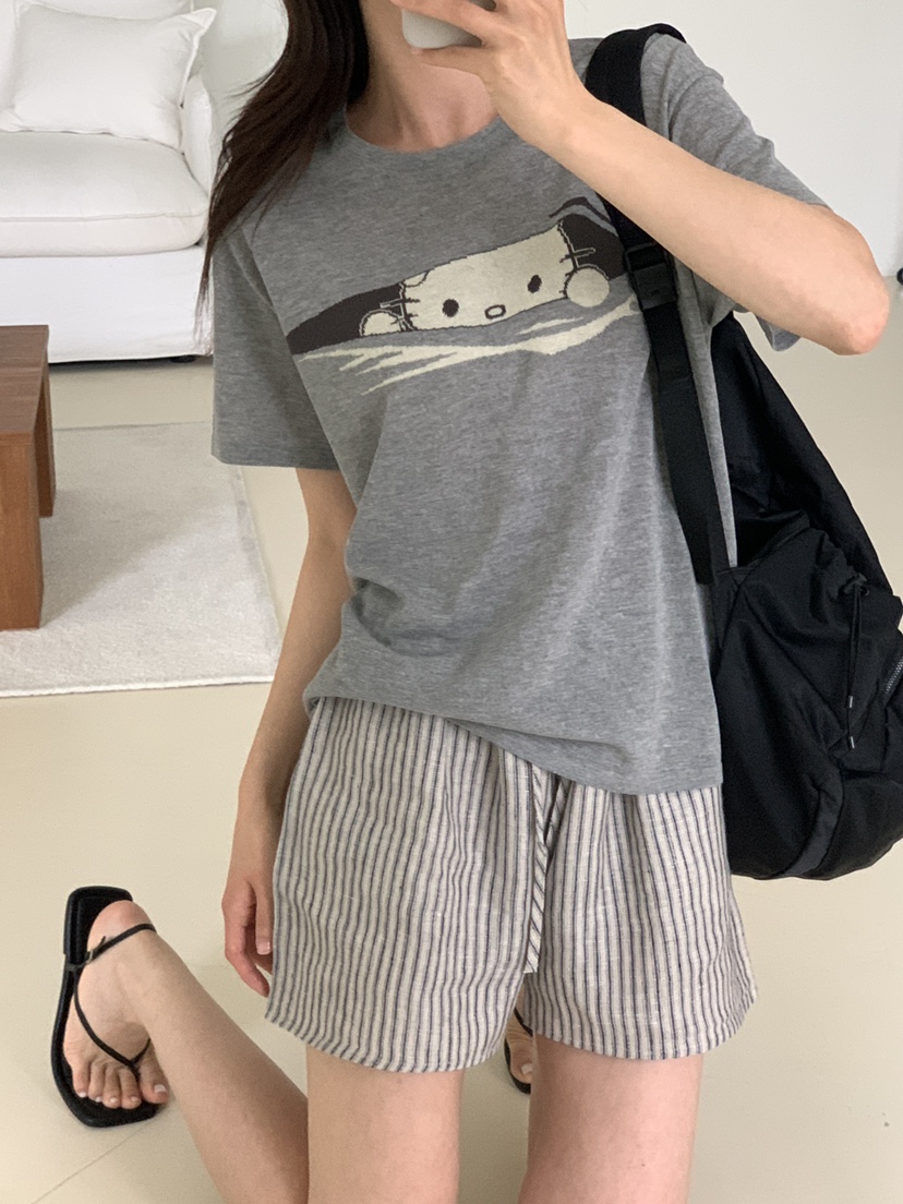 CICI東大門實拍韓國女裝新款熱賣推薦時尚休閑人氣短褲條紋Ci Ci短褲