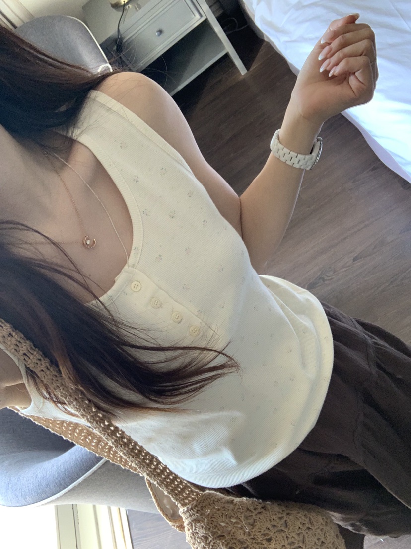 LA CREME韓國直郵女士新品職業26夏季熱賣人氣吊帶背心小花LA CREME吊帶/背心