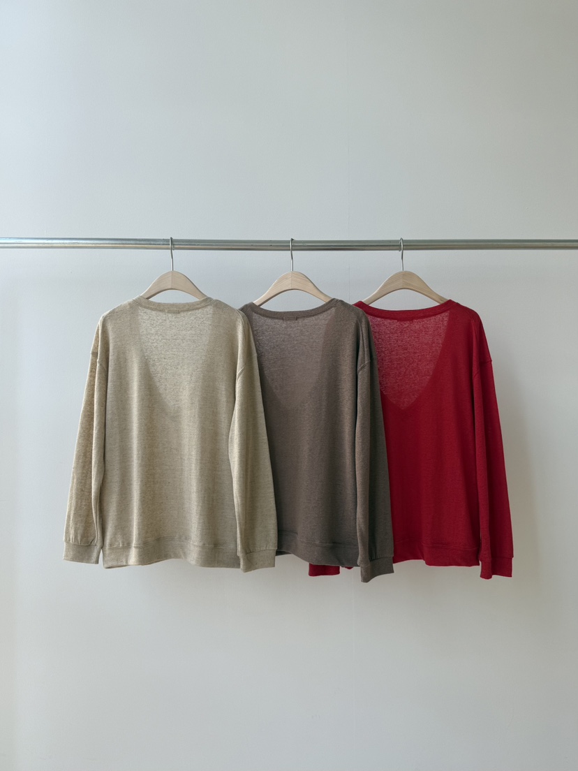 TAFFETA/MURET韓國直郵實拍女士新品人氣26夏季針織衫亞麻布TAFFETA/MURET針織衫