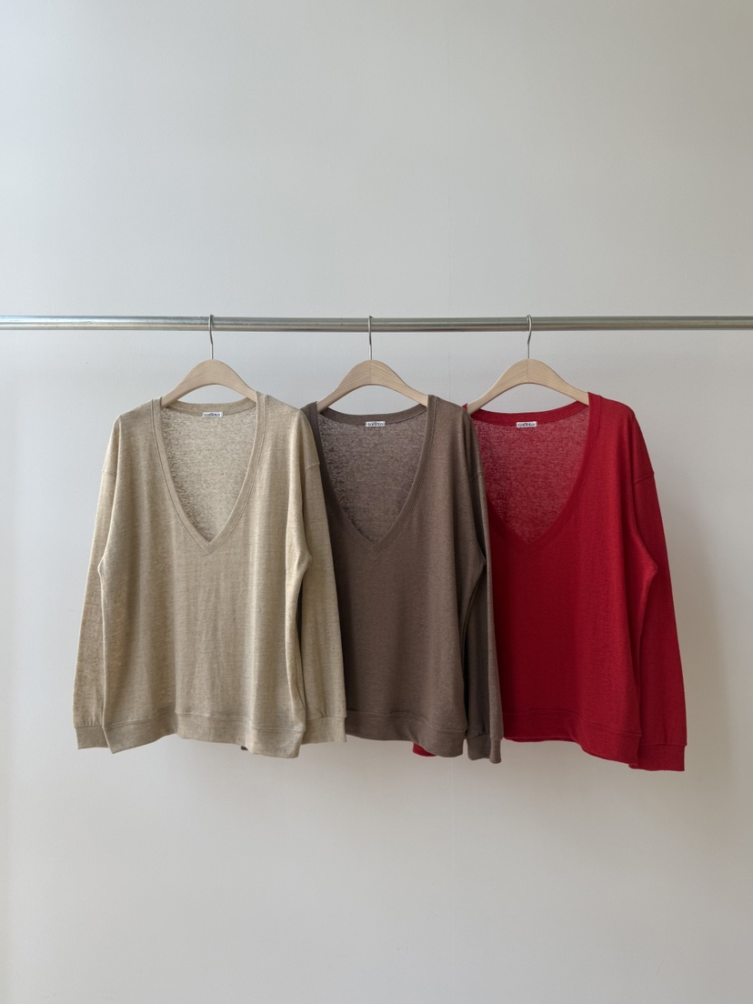 TAFFETA/MURET韓國直郵實拍女士新品人氣26夏季針織衫亞麻布TAFFETA/MURET針織衫