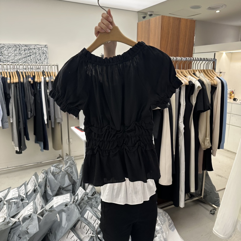 MER韓國東大門直郵女裝新品26春夏人氣職業熱賣襯衫蕾絲衫MER/ANGELO BIANCO襯衫/蕾絲衫