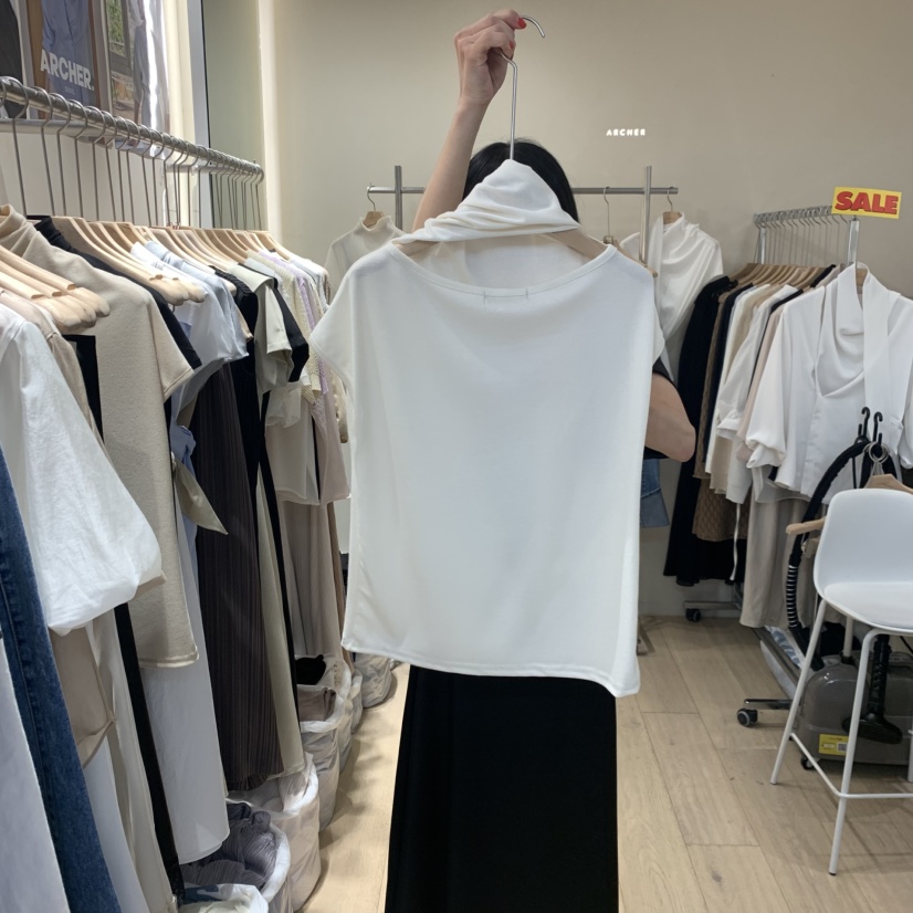 ARCHER韓國東大門代購女裝新款職業熱賣26夏季26春夏T恤圍巾ARCHERT恤
