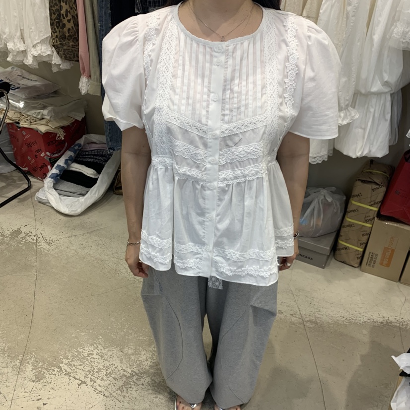 J PEAK/BY FLOW韓國東大門代購女裝新品職業襯衫蕾絲衫J PEAK襯衫/蕾絲衫圖色1
