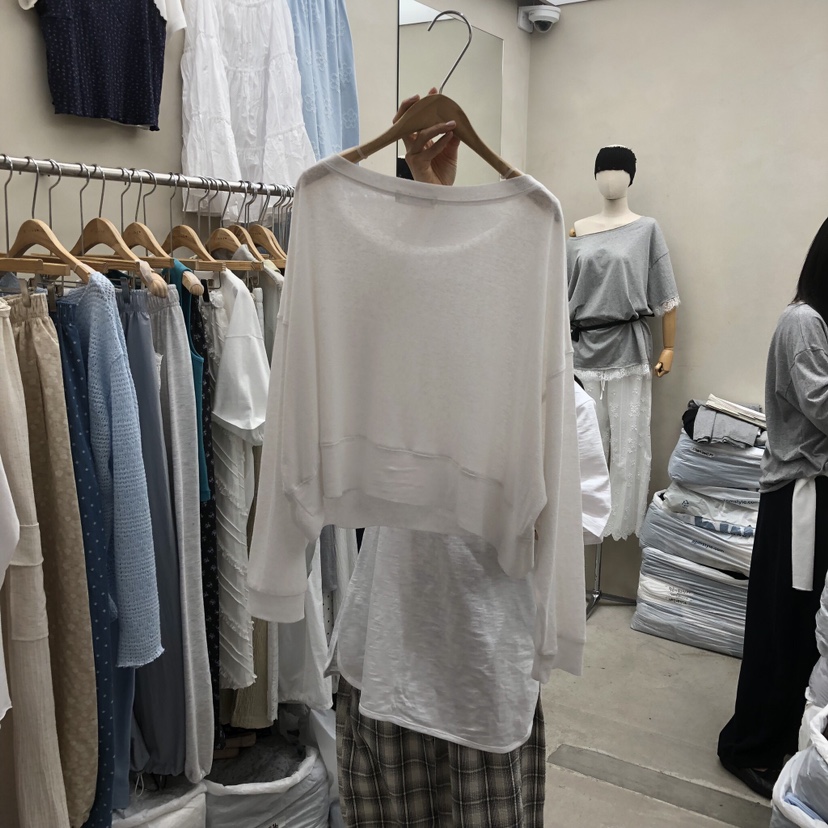 BREEZE韓國直郵實拍女裝新品推薦熱賣休閑26春夏長袖T恤亞麻布BREEZE長袖T恤
