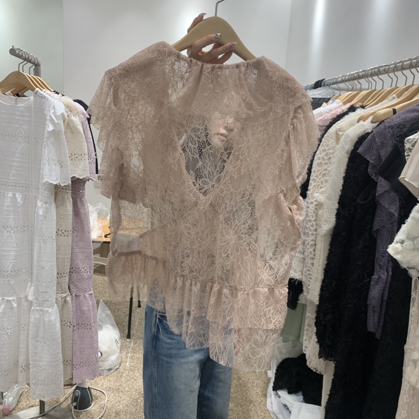 A韓國直郵實拍女士新品時尚推薦26夏季26春夏人氣襯衫蕾絲衫A STORE襯衫/蕾絲衫