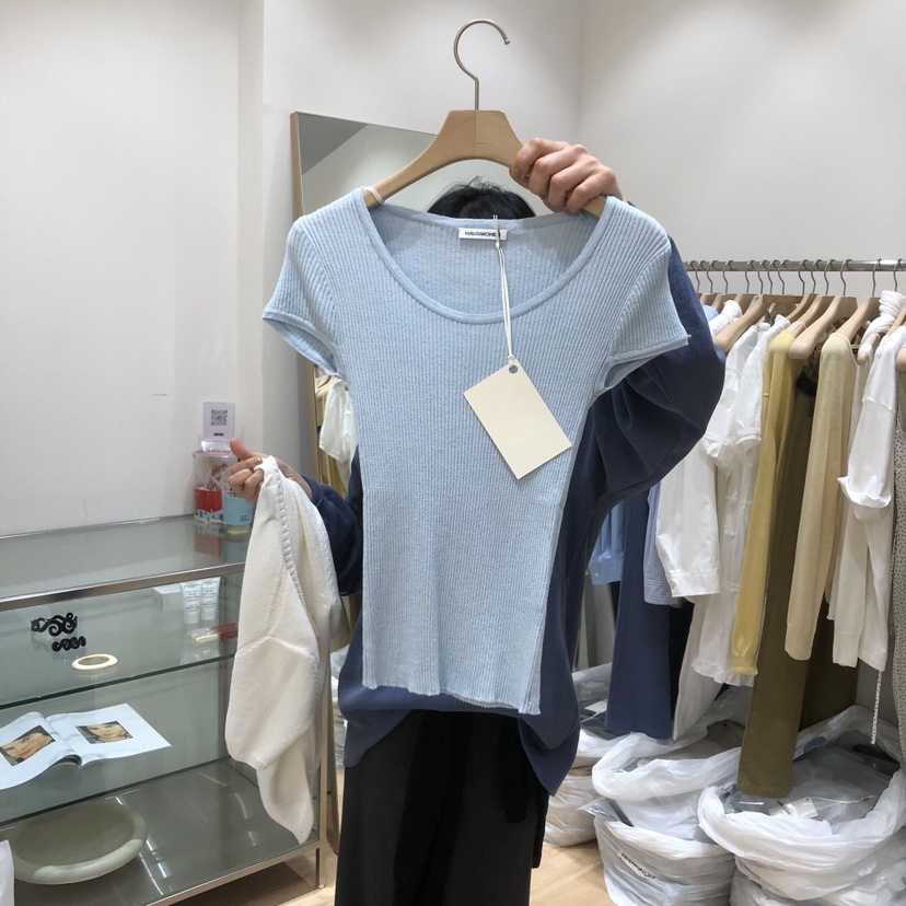HAUS-A韓國東大門代購女裝新品熱賣推薦26夏季T恤短袖針織衫HAUSWOMENT恤圖色2