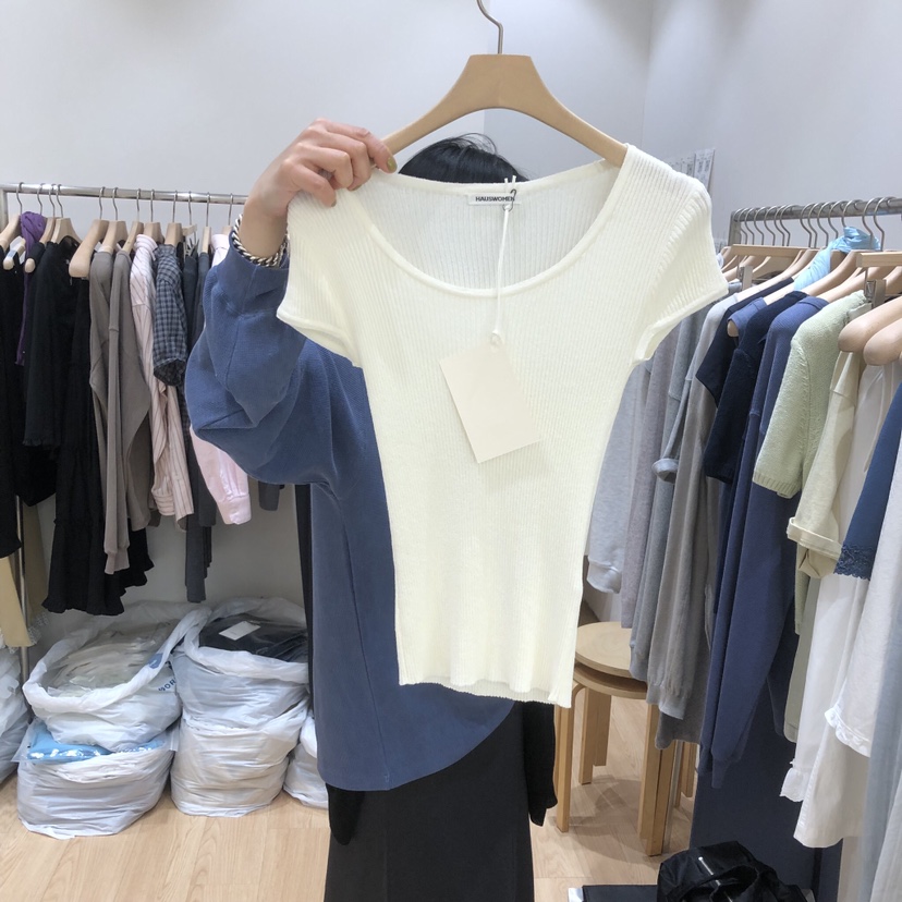 HAUS-A韓國東大門代購女裝新品熱賣推薦26夏季T恤短袖針織衫HAUSWOMENT恤圖色3