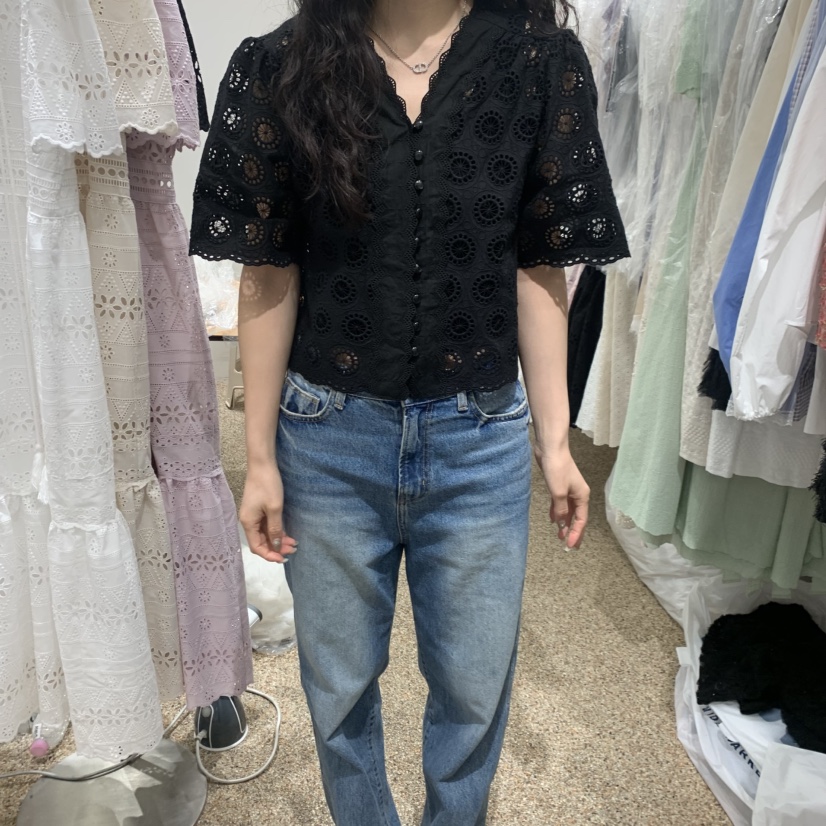 A韓國東大門代購女裝新款人氣熱賣職業休閑26春夏襯衫蕾絲衫A STORE襯衫/蕾絲衫圖色1