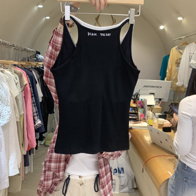 BLACKFRIDAY東大門實拍韓國女裝新品休閑職業26春夏吊帶背心BLACK FRIDAY吊帶/背心