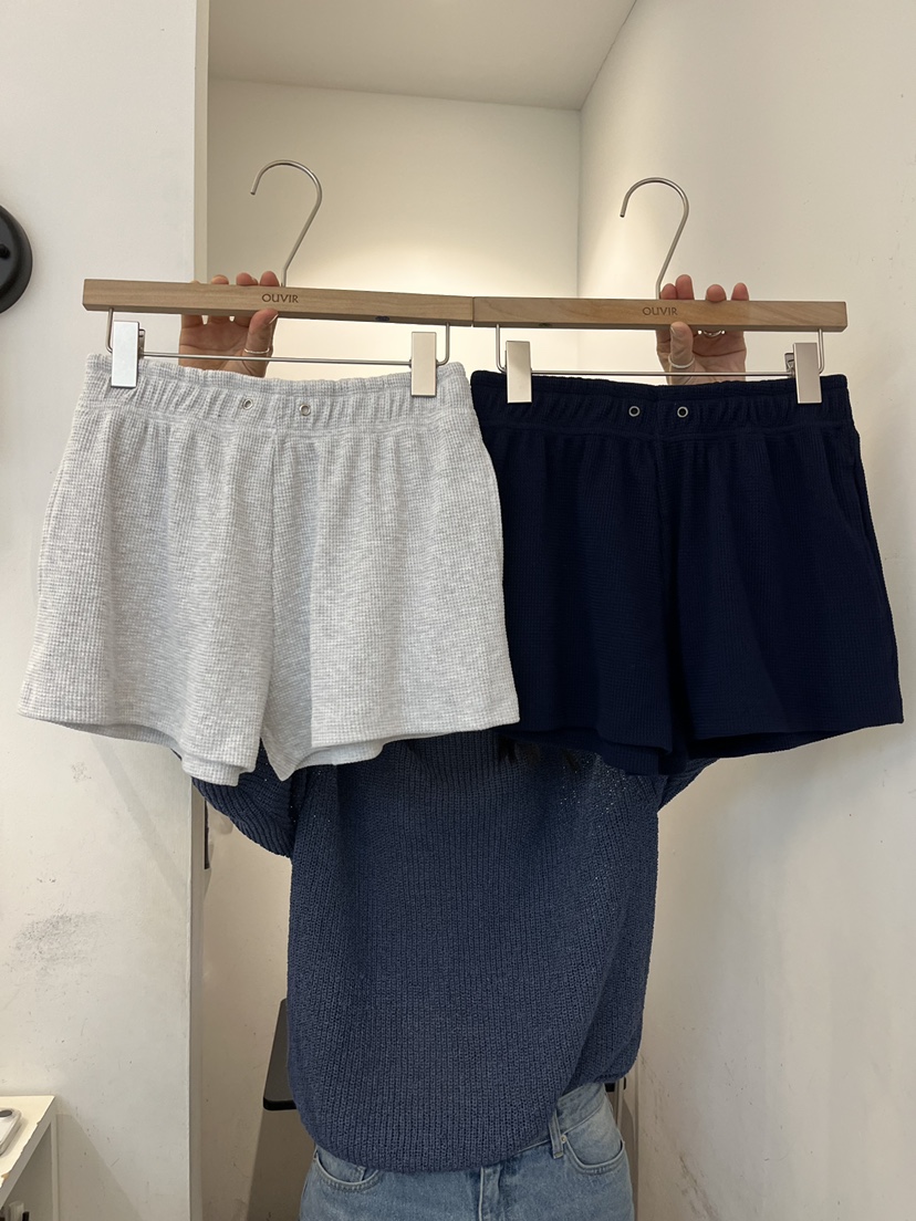 OUVIR韓國東大門代購女士新款26春夏人氣時尚熱賣短褲華夫格O.V.R/OUVIR短褲