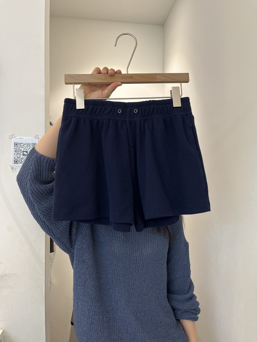OUVIR韓國東大門代購女士新款26春夏人氣時尚熱賣短褲華夫格O.V.R/OUVIR短褲圖色2