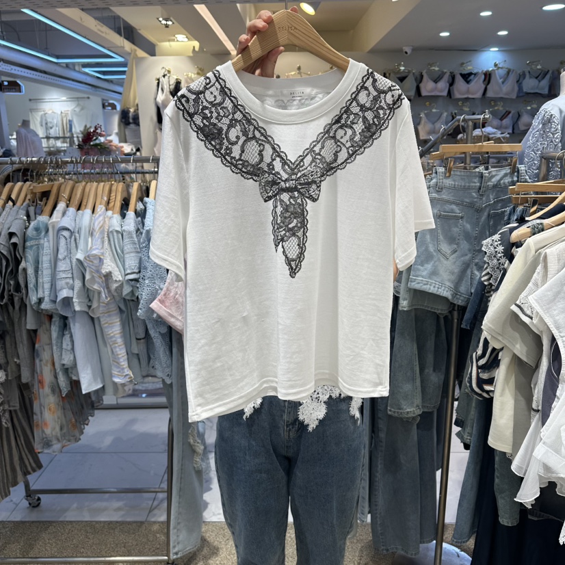 BELITA韓國直郵女士新品人氣26春夏熱賣26夏季T恤絲帶圍巾BELITAT恤圖色1