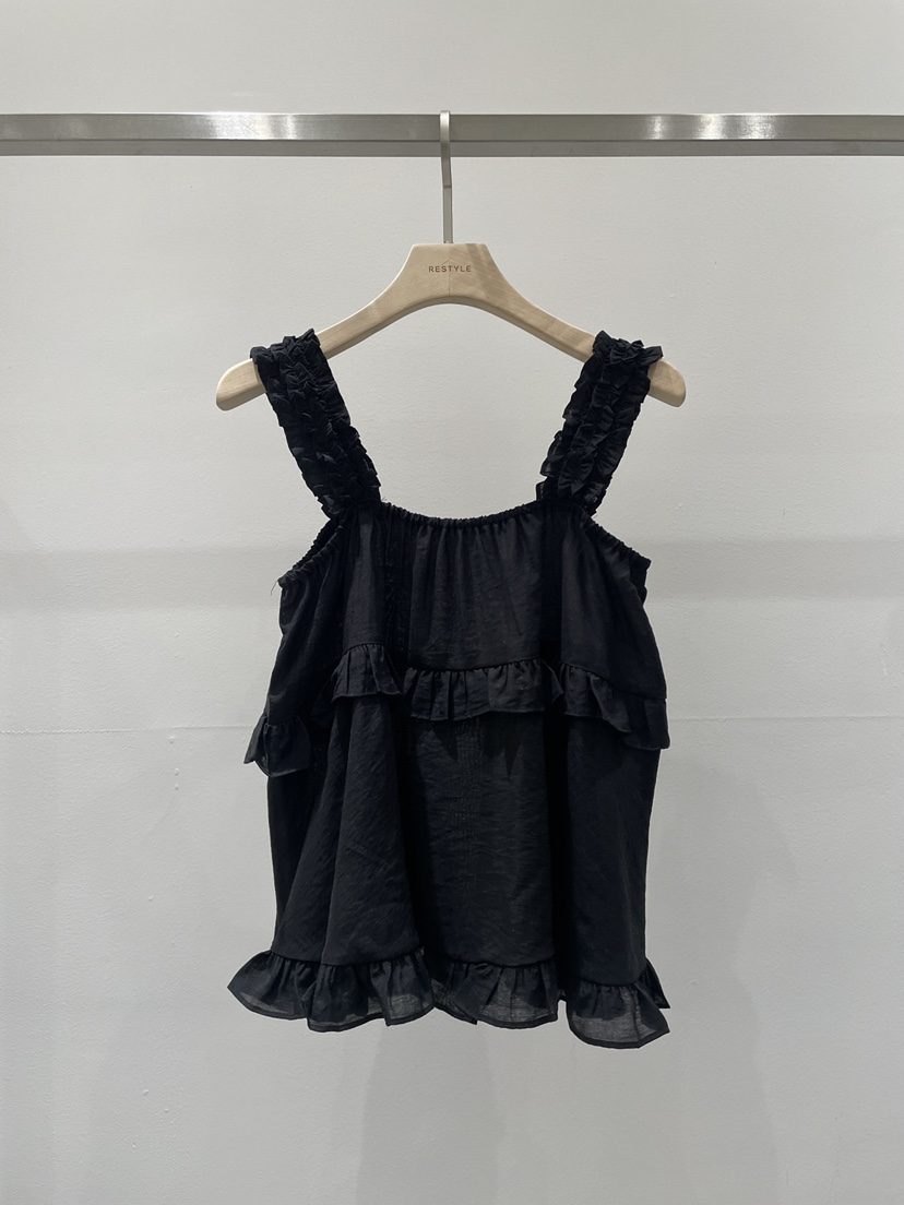 RE STYLE-Q韓國直郵女士新款26春夏人氣吊帶背心荷葉邊RE STYLE吊帶/背心圖色2