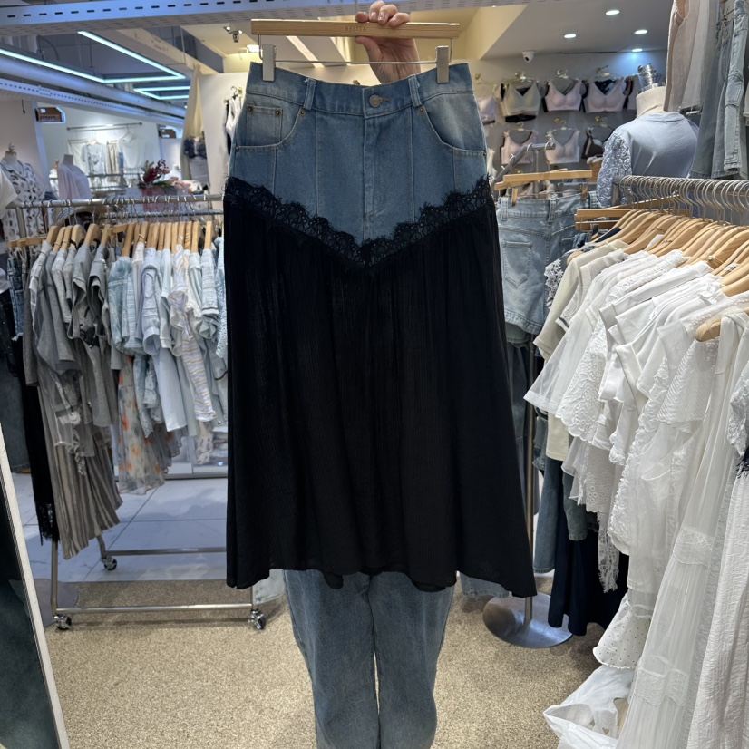BELITA韓國代購女裝新品26春夏熱賣休閑推薦時尚長裙撞色BELITA長裙圖色2