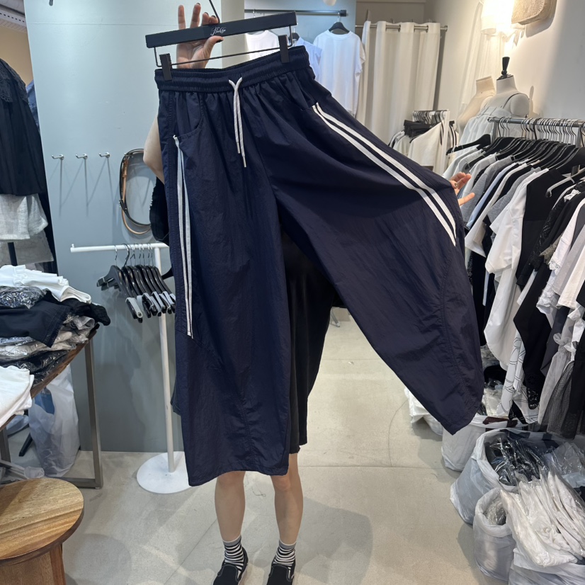 空韓國直郵實拍女士新品職業熱賣人氣26春夏休閑推薦休閑褲BAKHA休閑褲圖色2深藍色