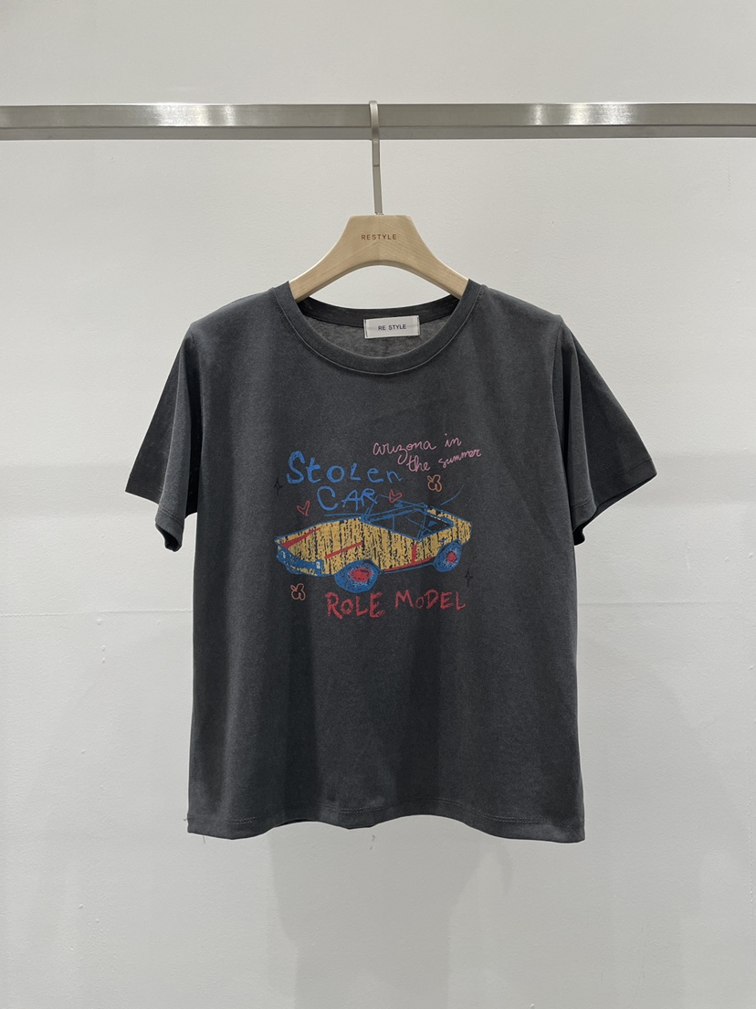 RE STYLE-Q東大門實拍韓國女裝新品26春夏推薦職業26夏季T恤RE STYLET恤圖色2
