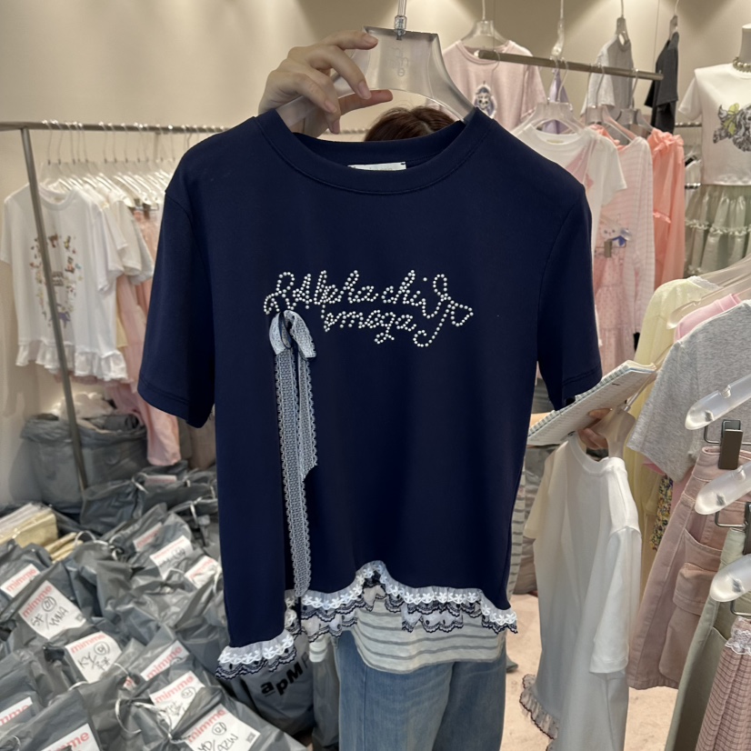 MIMME/LOOKK韓國直郵女裝新款26夏季時尚推薦人氣T恤絲帶MIMME/LOOKKT恤圖色4