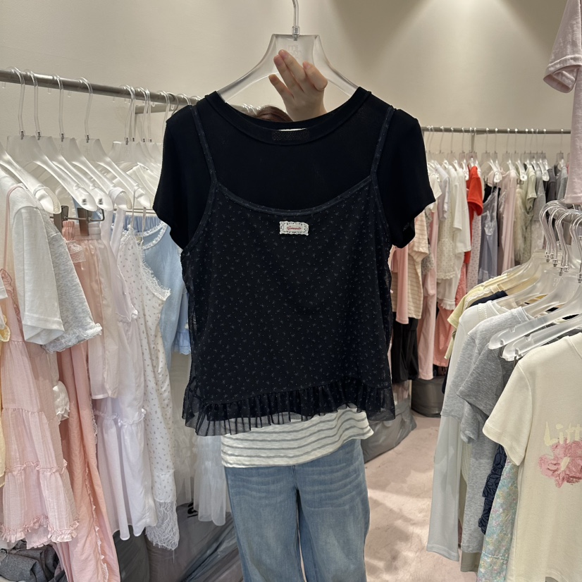 MIMME/LOOKK韓國東大門直郵女士新品休閑套裝網眼套裝緞MIMME/LOOKK套裝圖色4