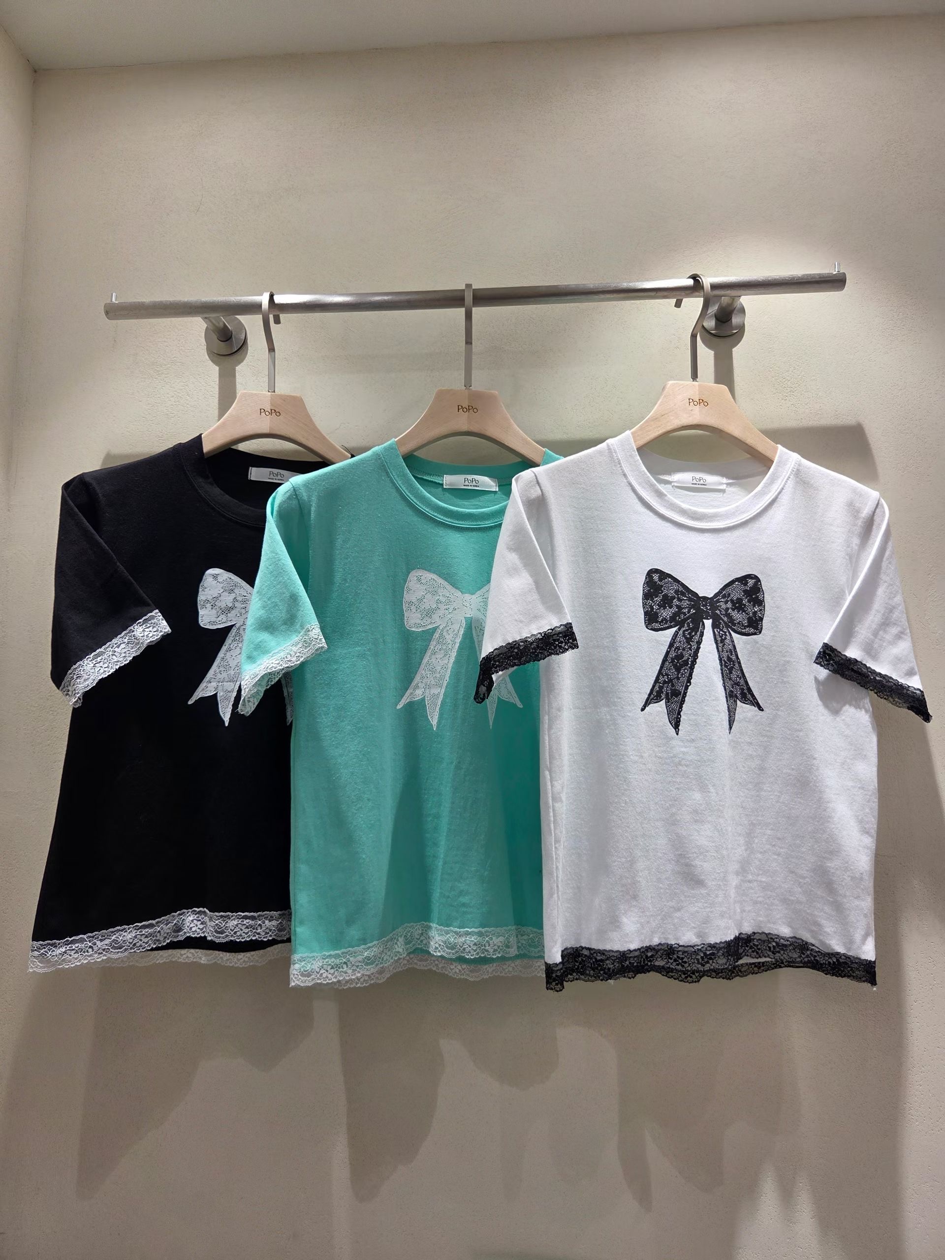 POPO韓國東大門代購女士新品推薦26夏季休閑熱賣時尚T恤緞POPOT恤圖色1左一色