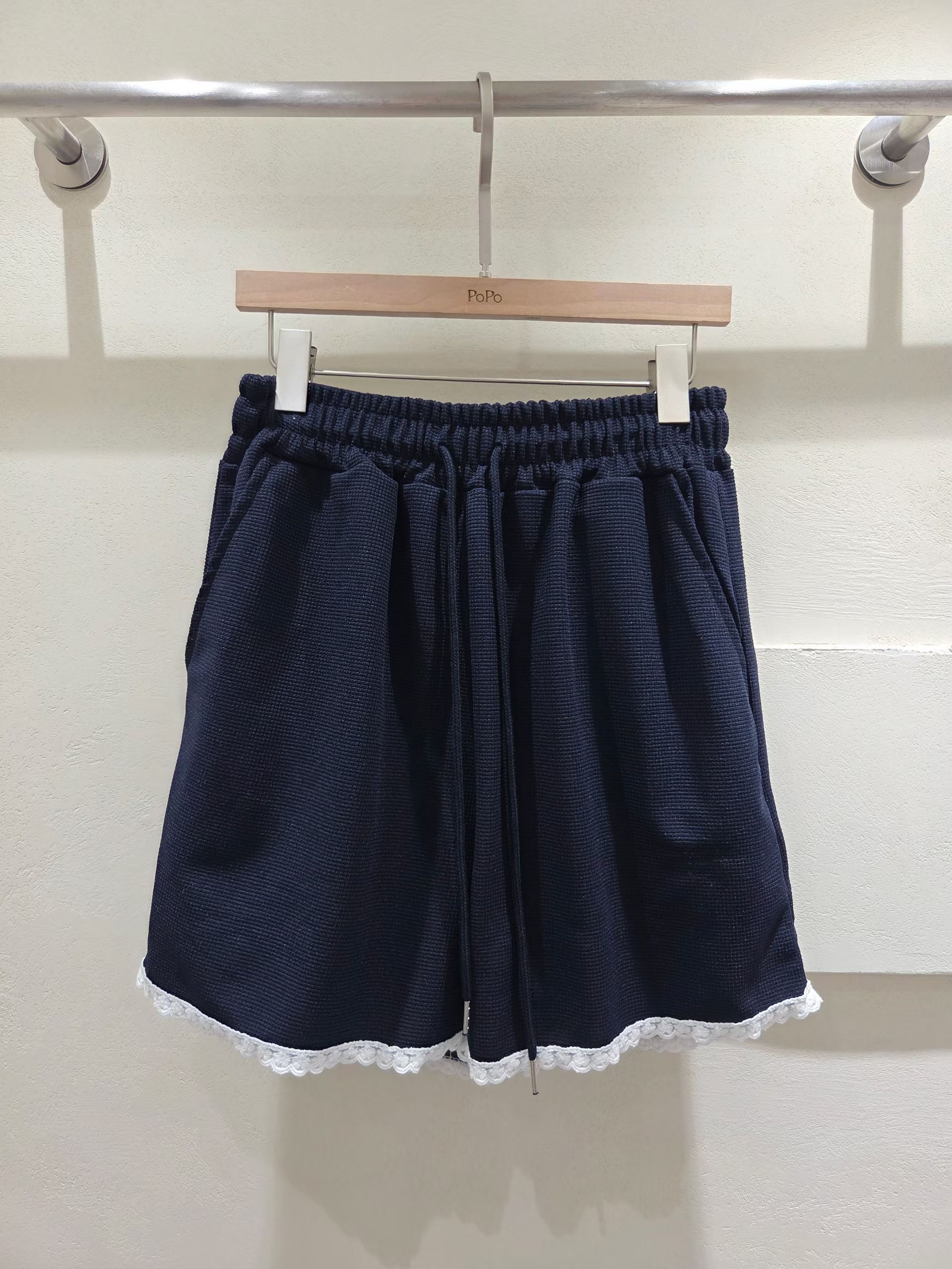 POPO韓國直郵女士新品熱賣休閑時尚26春夏26夏季短褲華夫格POPO短褲圖色3